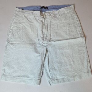 Nautica Rigger Men's Light Green Seersucker Shorts Plain Front Size 34W